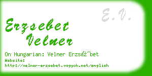 erzsebet velner business card